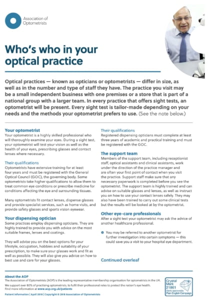 Whos Who in Your Optical Practice